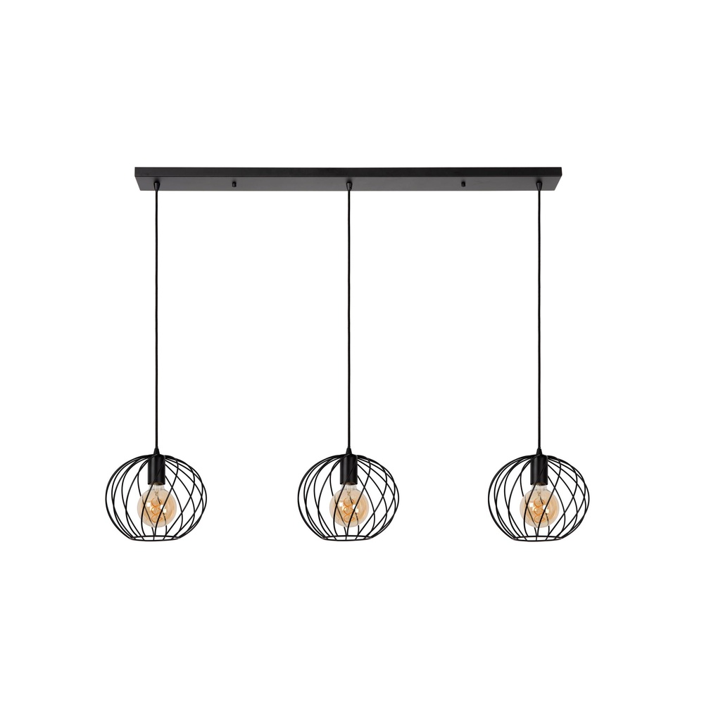 Lucide 3-lichts hanglampDanza zwart - 21428/03/30